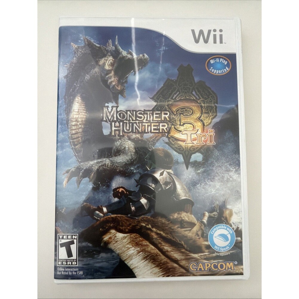 Monster Hunter Tri Nintendo Wii 2010 Complete CIB Capcom RPG Disc Manual Case